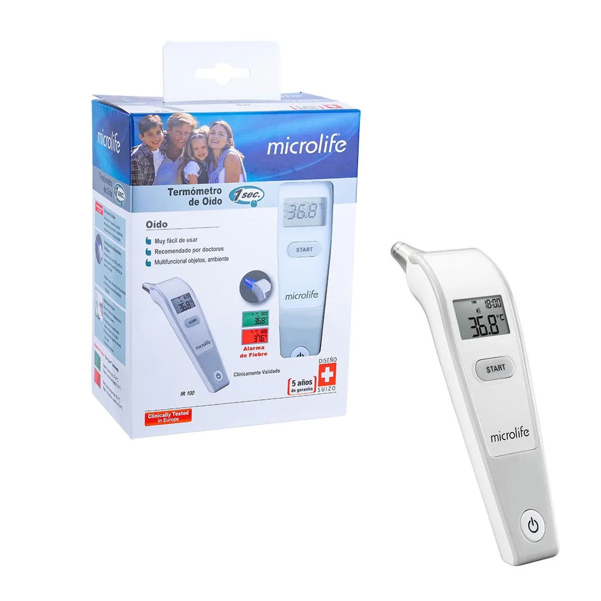 Termómetro de Oído Infrarrojo 3 en 1 MICROLIFE IR 100