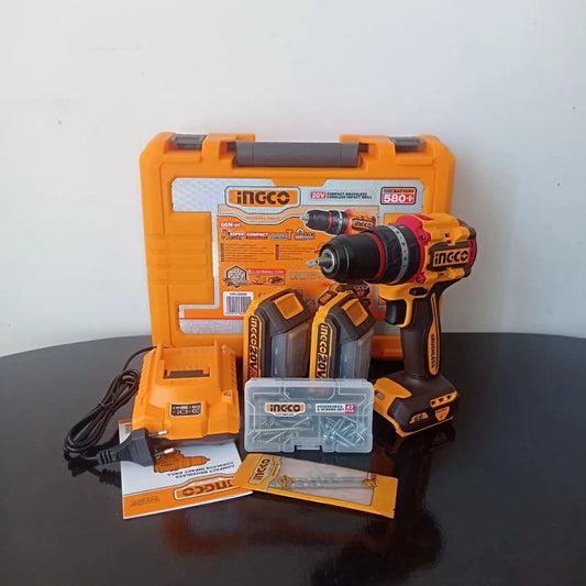Taladro Percutor Inalámbrico Brushless 20 V 66 Nm + 2 Baterías INGCO CIDLI20668