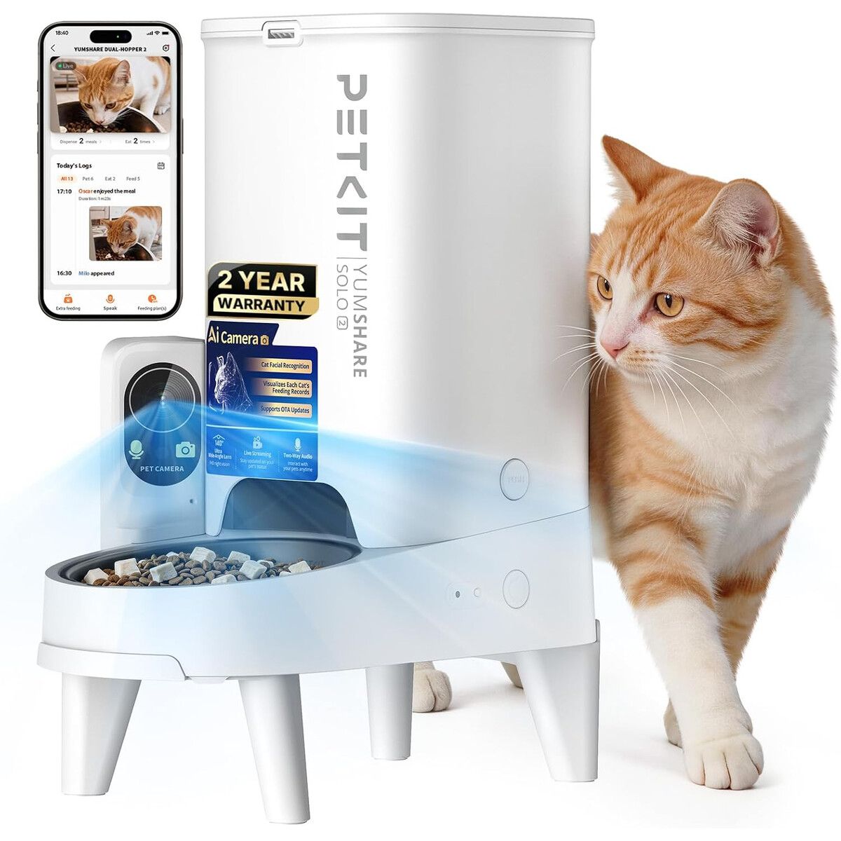 Comedero Automático con Cámara 1080P e IA PETKIT D4H2