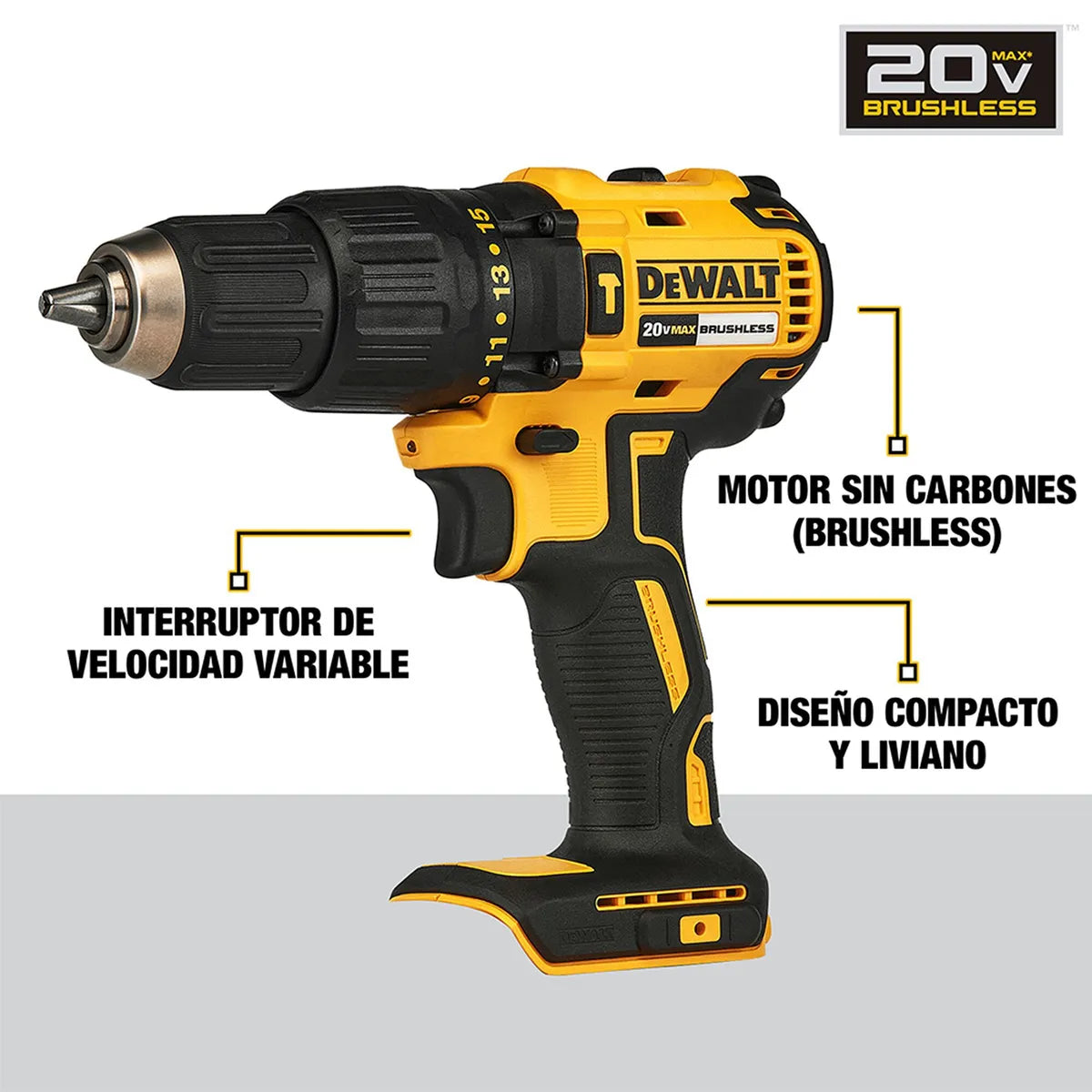 Taladro Percutor Inalámbrico 20V Brushless + 100 Accesorios DEWALT DCD7781S2A