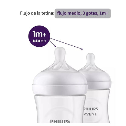 Biberón Anticólico Natural 3.0 260 ml Pack x2 PHILIPS AVENT