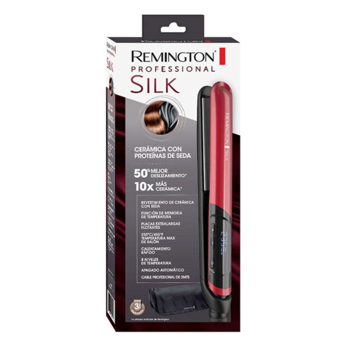 Plancha Alisadora Silk Cerámica con Seda 235 °C REMINGTON S9600