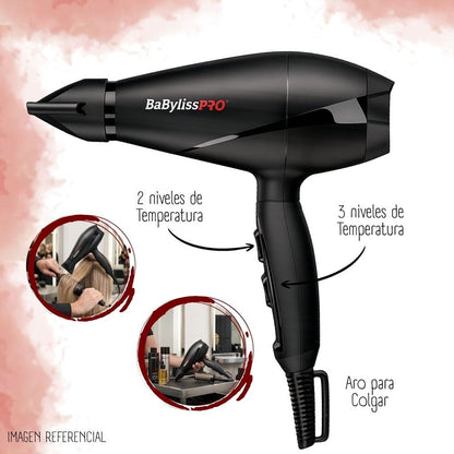 Secadora de Cabello Profesional Motor AC 2000 W BABYLISS PRO B6100PE