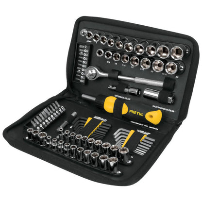 Juego de Herramientas para Mecánico 83 Piezas 1/4" y 3/8" PRETUL 22984