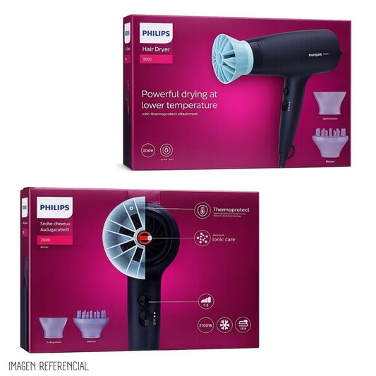 Secadora de Cabello 2100 W con Turmalina PHILIPS BHD360