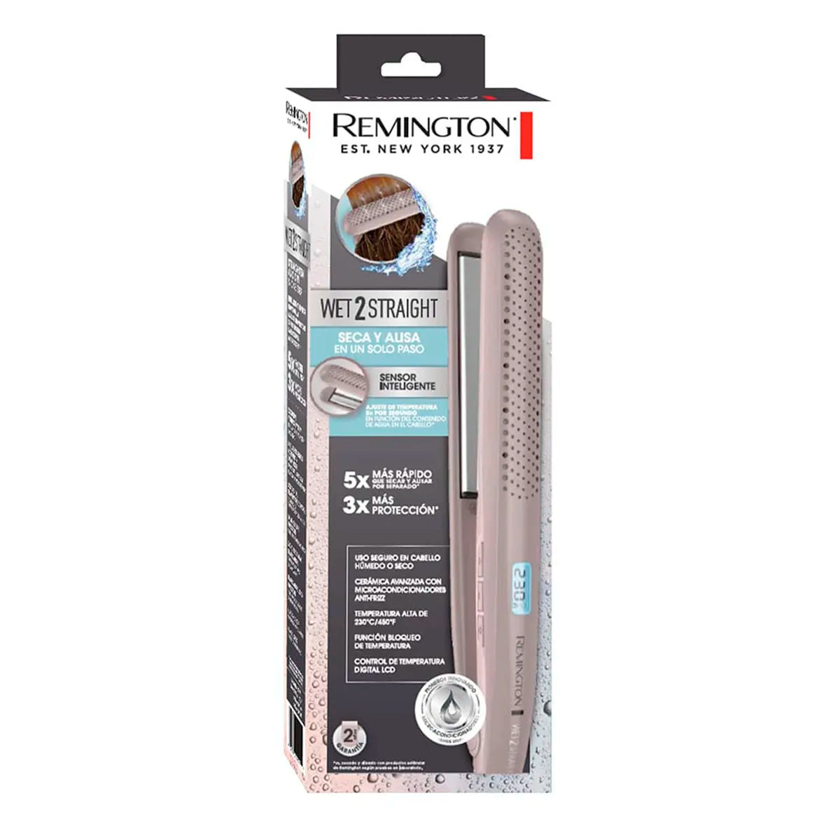 Plancha Alisadora Wet2Straight Cabello Húmedo o Seco REMINGTON S27A