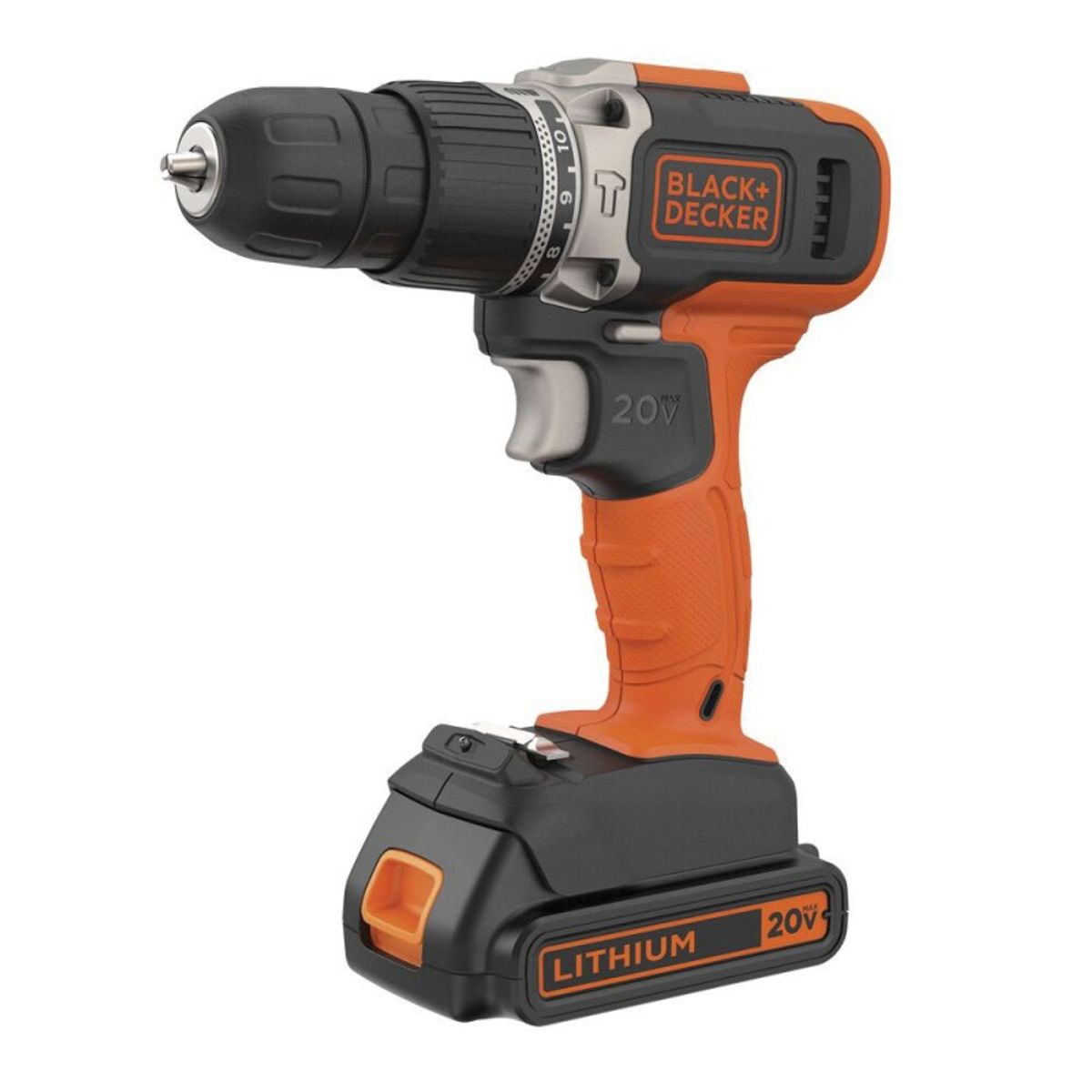 Taladro Percutor Inalámbrico 3/8" 20 V MAX con Batería 1.5 Ah BLACK+DECKER BCD704C1-B2
