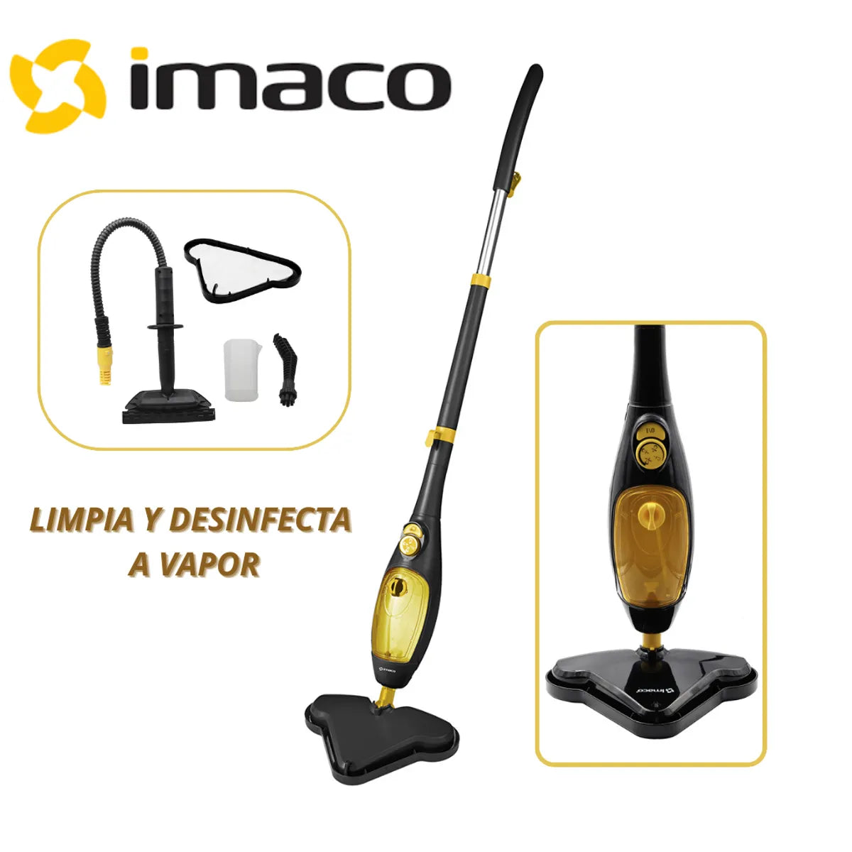 Escoba a Vapor 1300 W 1.5 bar con Accesorios IMACO SCL1360
