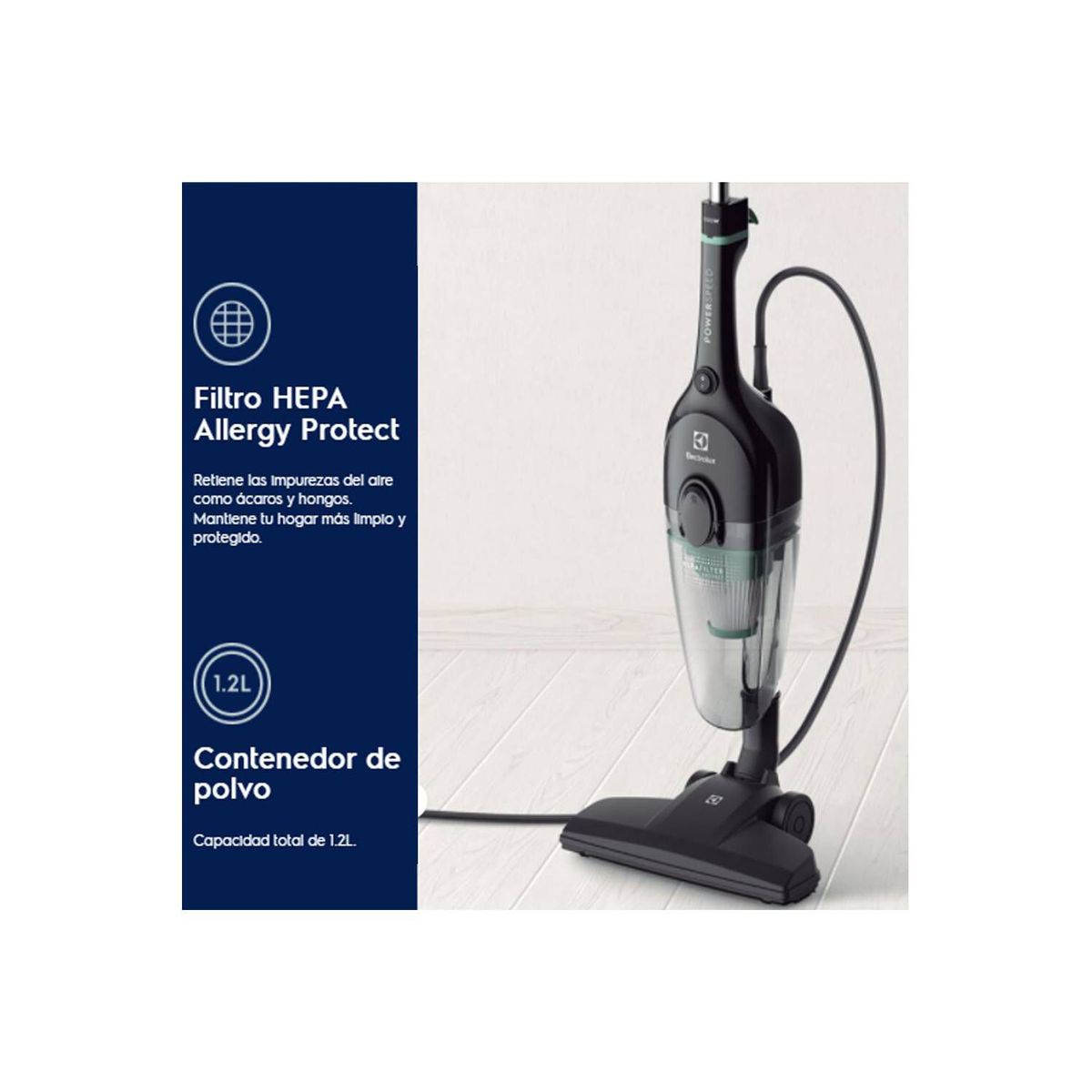 Aspiradora Vertical 2 en 1 con Filtro HEPA 1000 W ELECTROLUX STK12