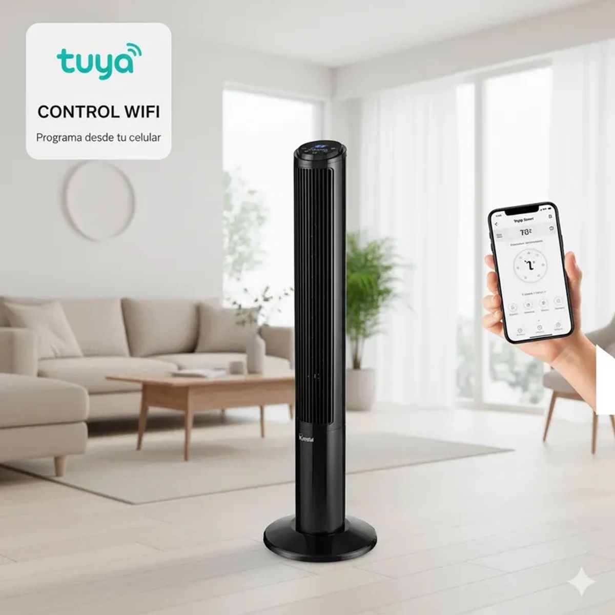 Ventilador de Torre WiFi 40 W con Control Remoto KENDAL KVT-K4007
