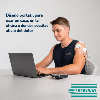 Electroestimulador TENS y EMS 4 Canales con 8 Electrodos Multi Stim Plus NU-TEK