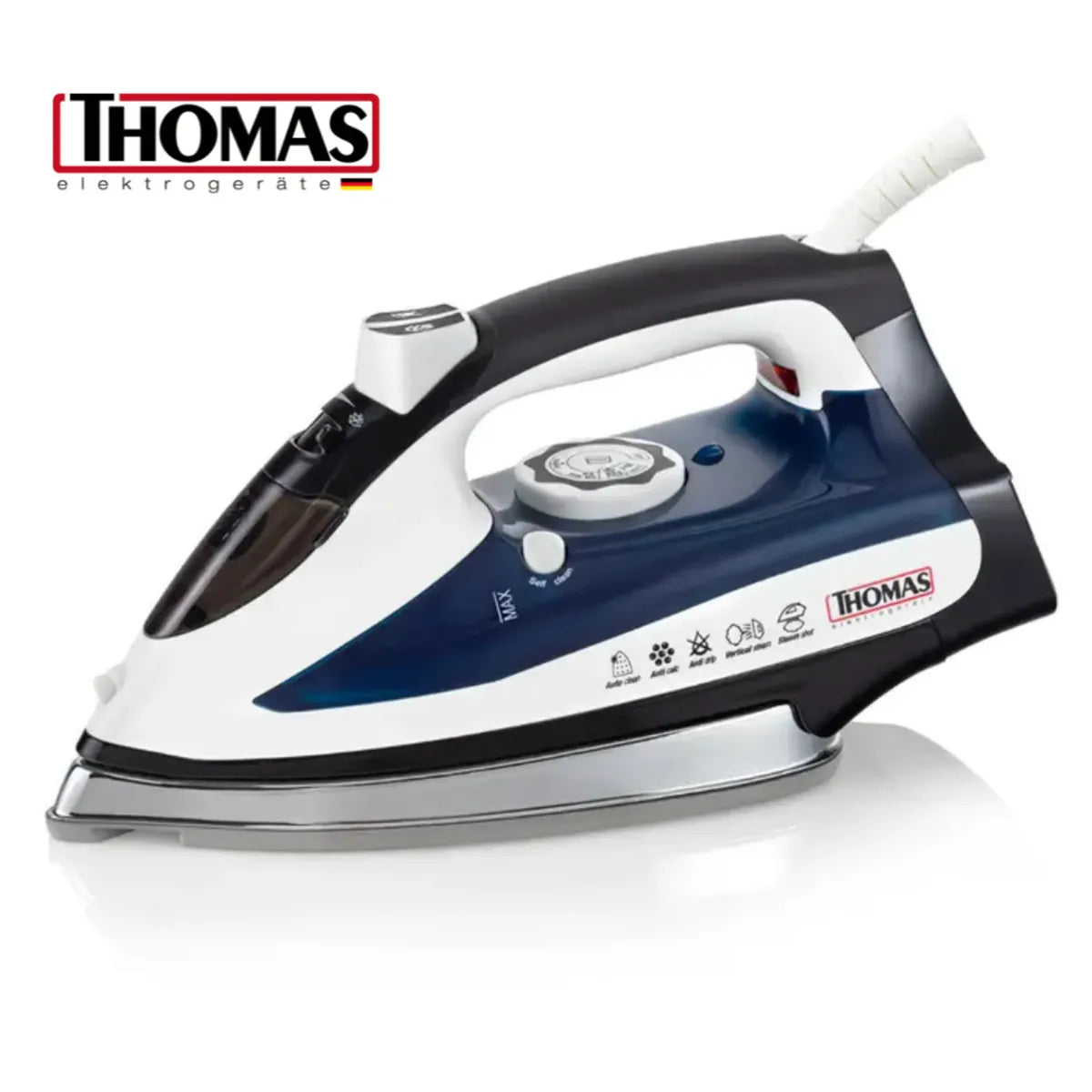 Plancha a Vapor 2000 W con Base de Cerámica THOMAS TH-7170