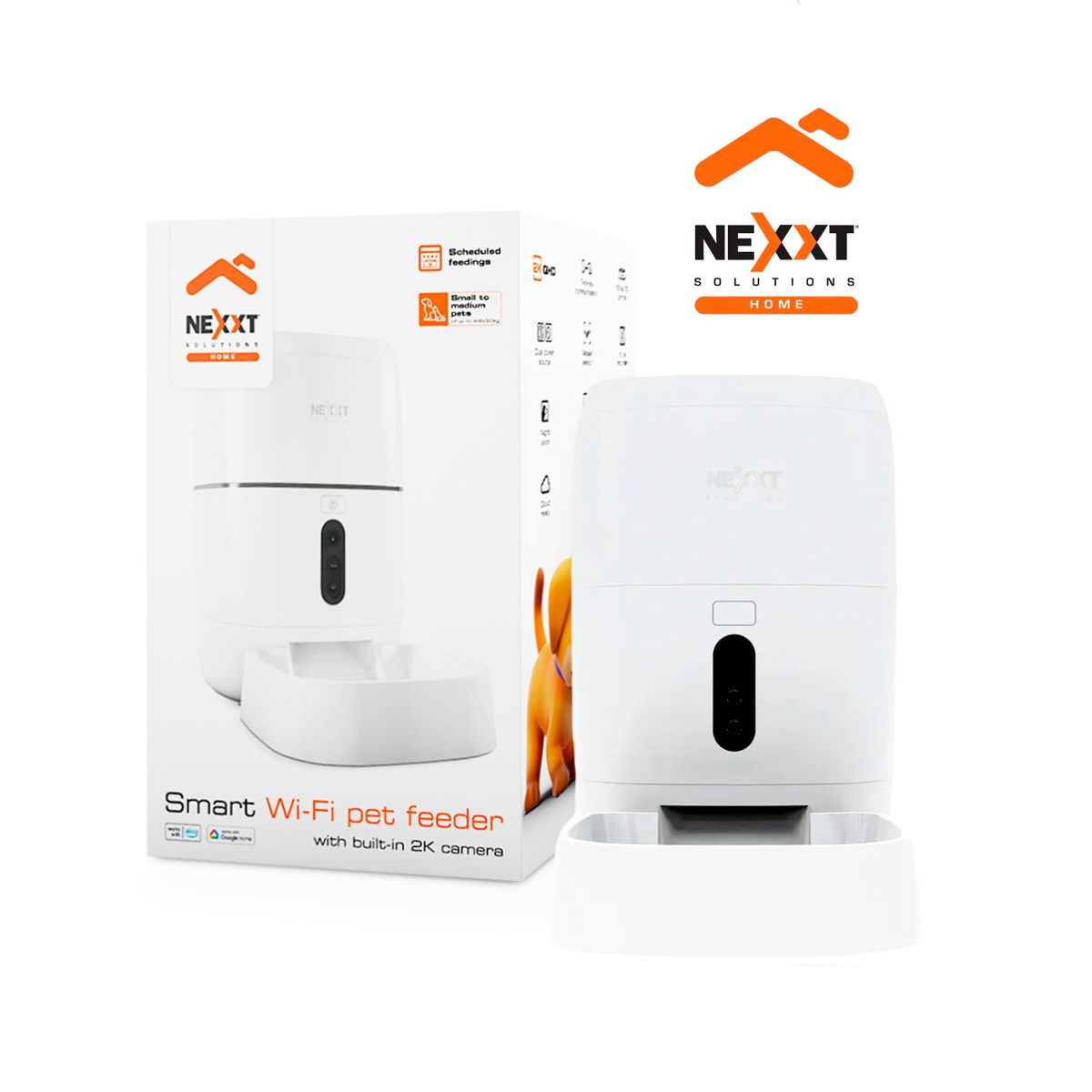 Dispensador Inteligente de Alimento para Mascotas con Cámara 2K NEXXT NHA-P610