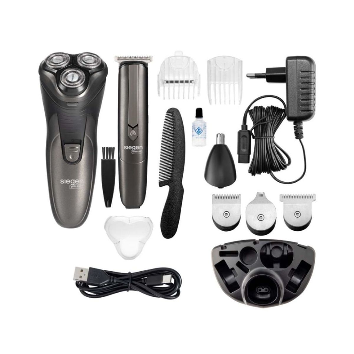 Set Afeitadora y Cortapelo Multistyler 4 en 1 Recargable SIEGEN SG-8440C01