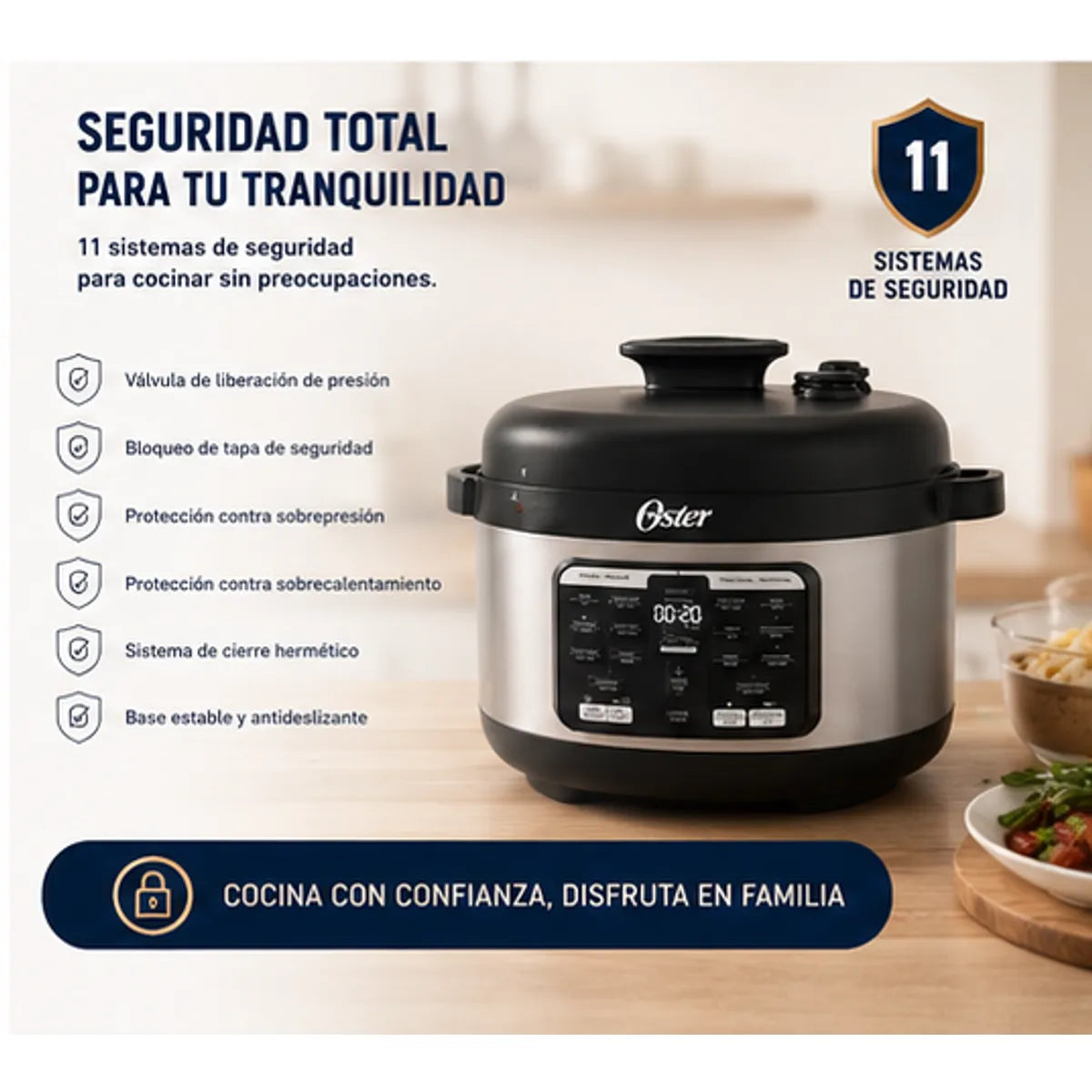 Multi-Olla Rápida Ovalada 5.7 L 15 Funciones Bioceramic OSTER CKSTPCECOV57